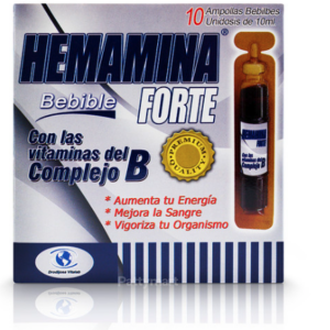 Hemina Humana. Solución Inyectable. Cada ampolleta contiene: Hemina humana 250 mg Envase con 4 ampolletas con 10 ml cada una (250 mg/10 ml).